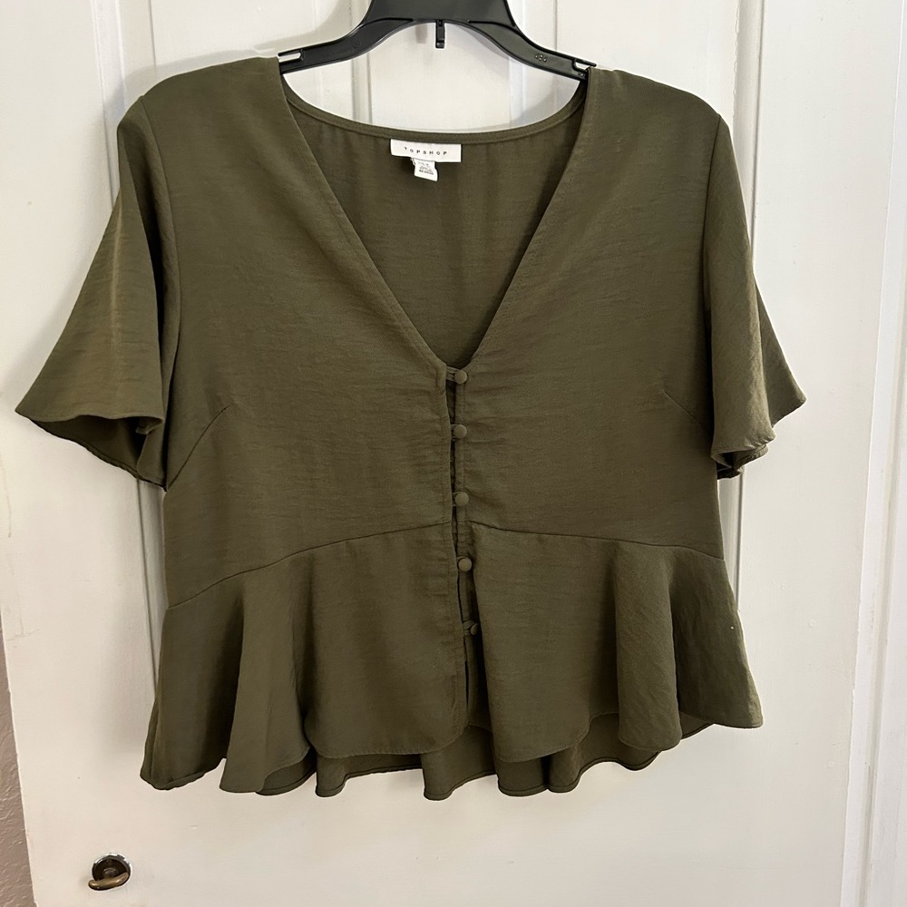 Peplum blouse in Green